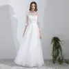 Vestido de Casamento Leve Estilo Francês 2026 Novo Modelo Vestido de Noiva Vintage Estilo Floresta com Manga Longa, Simples e Emagrecedor, Perfeito para um Look de Fada