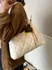 Bolso de Hombro para Mujer con Cadena de Rombo Retro 2026 Nuevo Bolso Tote de Moda Tendencia Bolso de Hombro Texturizado de Color Sólido para Mujer