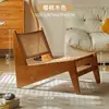 Cadeira de Lounge Chandigarh Estilo Nórdico, Madeira Maciça, Adequada para Pousadas, Varanda de Lazer para Pessoa Solitária Sofá Canguru de Rattan, Atacado