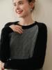 2025 Nuevo Otoño Cuello Redondo Bloque de Color Trenzado Suéter de Cachemira para Mujer Moderno y Versátil Look Adelgazante Suéter de Punto al Por Mayor