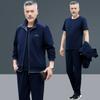 Traje Deportivo para Hombres de Mediana Edad y Ancianos, Ropa Deportiva de Tres Piezas para Primavera y Otoño, Ropa Deportiva Casual para Papá para Hombre, Traje para Correr de Talla Grande para Hombre