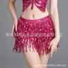 Nuevo Vestido de Práctica de Danza del Vientre Cadena para la Cintura Falda Envolvente de Toalla para la Cadera Lentejuelas Borla Sago Industria Pesada Vestido Drummy Toalla para la Cintura