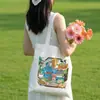 Bolsa de Lona com Ilustração de Cidade, Bolsa Tote de Lona Chinesa Excepcional, Bolsa de Compras Ecológica Personalizada de Grande Capacidade, Bolsa de Pano para Check-In de Atrações Turísticas