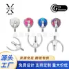 Aleación de Titanio G23 Ópalo Labret Rosca Interna Arete para Oreja F136 Tres Garras Bola Redonda Bola de Ópalo Base para Joyería de Piercing Accesorios
