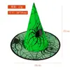 Sombrero de Bruja de Halloween Disfraz de Fiesta Sombrero para la Cabeza Cosplay Sombrero de Bruja Sombrero de Papel Dorado Sombrero de Mago