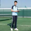 Uniformes escolares de verano, conjuntos de manga corta para estudiantes de secundaria y preparatoria, conjuntos deportivos de dos piezas para hombres y mujeres para reuniones deportivas universitarias, camisetas de fabricante, uniformes de clase