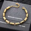 Pulseira Masculina de Cilindro de Bambu Transfronteiriça Europeia e Americana, Pulseira Personalizada Punk Hip-Hop, Moda Feminina Joias de Luxo Leve de Alta Qualidade