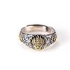 Anillo Cielo Negro de Estilo Étnico Vintage para Hombres y Mujeres con Dios de la Riqueza Amarillo Madreperla Verde Zakiram Anillo Personalizado de Industria Pesada