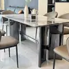 Mesa de Comedor de Mármol Engrosada de Lujo Ligero y Combinación de Sillas Mesa de Comedor Rectangular Moderna Simple Mesa de Comedor de Acero Inoxidable para el Hogar Mesa de Comedor de Gama Alta