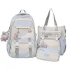Mochila Escolar de Estilo Universitario Coreano de Gran Capacidad en Color de Contraste, Mochila Ligera e Impermeable para Clases, Viajes Diarios y Tutorías