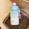 Vaso de Vidrio de Lunares para Niñas, Taza de Té Portátil, Gran Capacidad, Resistente a Altas Temperaturas, con Filtro, Vaso con Popote, Vaso de Popote de Lunares