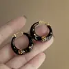 Pendientes de Flor de Rosa con Zirconia Azul Neblina Repujada Estilo Francés Retro Esmalte Goteado para Mujer, Lujo Ligero, Sensación de Alta Gama, Estilo Nicho