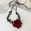 Popular Gargantilla de Espinas Rosa Oscuro para Halloween Accesorio para Sesión de Fotos Collar de Estilo Oscuro
