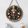 Decorações de rodelas de madeira de Natal transfronteiriças com grafite, Enfeites de parede e porta de Natal para casa, Decorações de árvore de Natal de madeira
