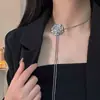 Collar Minimalista de Mariposa de Metal con Circonio Negro para Mujer, Cadena Clavicular Ajustable de Verano, Decoración de Cadena para el Cuello de Moda Tendencia