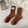Calcetines al por mayor de Cheng para otoño e invierno de mujer, forrados de vellón, gruesos, cálidos, estilo terciopelo, muñeca estilo INS para dormir, versátiles, tipo calcetín de rizo