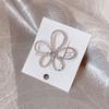 Grampo de Cabelo Flor de Strass com Diamantes Brilhantes Laterais e Pérolas, Estilo Dongdaemun Coreano, Presilha de Cabelo para Menina Estudante Celebridade da Internet, Acessório de Cabelo com Presilha Lateral