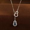 Collar de Calabaza de Plata de Ley 925 para Mujer Cadena de Clavícula Elegante de Lujo Ligero de Gama Alta con Colgante de Diamante Estilo de Moda Nacional Cadena para el Cuello