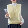 Chaleco de punto sin mangas con cuello redondo para mujer, hecho de lana, cachemir y seda, con acabado cepillado, adecuado para usar en capas como un chaleco suéter exterior, Otoño/Invierno 26