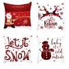 Funda de Almohada Popular Transfronteriza de Navidad Vacaciones Papá Noel Lino Decoración para el Hogar Funda de Almohada Ventas Directas de Fábrica Venta al por Mayor