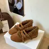 Otoño e Invierno Cabello Rizado Zapatos Birkenstock Ropa de Exterior para Mujer Calentitos con Felpa Zapatos de Algodón Perezosos sin Cordones Cuero Mate Retro Medias Zapatillas