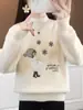 Suéter de cuello medio para mujer, Nuevo estilo Otoño e Invierno, Elegante top de terciopelo de visón, Chaqueta corta, Camiseta básica de punto para mujer, Mangas largas