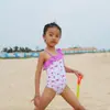 Verano 2019 Comercio Exterior Europeo y Americano Traje de baño para niños niña bebé niña Flamenco traje de baño de una pieza entrega de una pieza