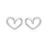 Pendientes Exquisitos con Forma de Corazón Hueco Eileen S925 para Mujer, Pendientes de Moda Estilo Coreano Nuevos, Artículo Mini Popular para Estudiantes