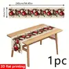 Caminho de mesa de Natal Xiyin TEMU transfronteiriço, tira longa festiva, nova decoração de mesa, decorações de Natal, toalha de mesa
