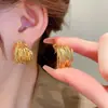 Pendientes Retro de Alto Nivel con Alambre Envuelto de Múltiples Capas en Forma de C para Mujer, Estilo de Lujo Moderno, Pendientes Únicos y de Moda