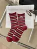 Calcetines de tela retro a rayas para otoño e invierno para mujer, hasta la pantorrilla, calcetines apilados con borde enrollado estilo coreano, versátiles, transpirables, cálidos, calcetines de moda
