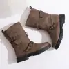 Hebilla de Cinturón Chelsea Botas Romanas Otoño e Invierno Botas Martin Botines talla extra Planos Nuevos 4048 Comercio Exterior Zapatos de Mujer