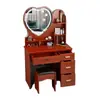 Tocador minimalista moderno para dormitorio, tocador pequeño con espejo para apartamentos de alquiler, escritorio de maquillaje de princesa