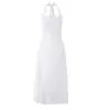 Atacado Primavera 2026 Novo Estilo Europeu e Americano Vestido Feminino Cor Sólida Gola Halter Algodão Comprimento Médio 7818