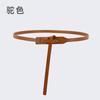 Cinturón pequeño sencillo de nudo de cuero genuino para mujer, fino, a juego con falda, verano, diseño versátil, nicho, decoración de cinturón pequeño para mujer