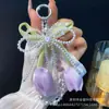Cadena de Cuerda para Teléfono Móvil Fresca de Verano Tela Estéreo Tulipán con Cuentas Cadena Colgante para Teléfono Móvil Bolso Colgante DIY Desmontable