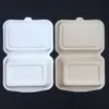 Caixa de Almoço Descartável Biodegradável Caixa para Levar 450600ml Caixa de Polpa de Hambúrguer Material Ecológico