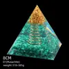 Pirámide de Cristal Natural de 8 cm Decoración Creativa para el Hogar Adorno Artesanal Bola de Cristal Envuelto en Resina Pirámide de Resina
