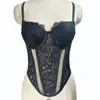 Camisola de Malla Patchwork de Encaje Transfronterizo Sexy Chica Caliente Deseo Puro Ropa Moldeadora Superior Espalda Hermosa Ropa Exterior Sujetador de Varilla