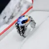 Anel de Caveira Olho Retrô Masculino Punk Agressivo Olho de Diabo Personalidade Joias de Moda Tiktok Senhor dos Anéis