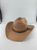 Amazon Transfronterizo Recorte Sombrero de Paja Vaquero Occidental Sombrero Vaquero Duro Jazz Superior Sombrero para el Sol Aprobación Directa de Fábrica