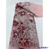 Vestido Estilo Francês com Bordado Pesado de Contas, Tecido de Renda para Casamento, Tecido de Renda com Lantejoulas para Noivas