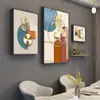 Pintura Decorativa Cálida Nórdica para Comedor Familiar Juego de Arte de Pared de Porcelana de Cristal Decoración de Pared de Aleación de Aluminio Estante de Hierro Colgante