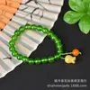 Pulsera de Cuentas Redondas de Zafiro de Taiwán de Xinjiang para Mujer, Pulsera de Jade Multi-Tesoro de Jaspe, Cuarcita Verde Espinaca, Venta Directa
