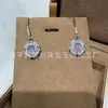 Brincos de Abóbora com Crisoprásio Gelo Incrustado Banhados a Prata S925 Atacado Brincos de Gota d'Água de Ágata Rosa Comparáveis à Jadeíta Jade
