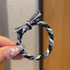 Banda de goma para el cabello para mujer, tocado de cuerda, aro elástico para el cabello, sencillo, famoso en Internet, accesorios para el cabello sencillos, funda de cuero, cuerda fina para el cabello para mujer