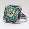 Huajie Nueva Pintura Aceite Anillo de Dos Colores Comercio Electrónico Transfronterizo Moda Europea y Americana Anillo para Hombres y Mujeres Venta Caliente al por Mayor