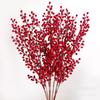 Planta de Acebo Artificial con Frutos Rojos para Decoración de Arreglos Florales en Sala de Estar del Hogar Adorno de Planta de Mesa para Año Nuevo