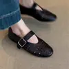 Versión en Stock~Zapatos Mary Jane para Mujer Estilo Retro Francés con Hebilla Única, Nuevo Modelo Verano 2026, Zapatos Planos Ballet Punta Redonda para Mujer