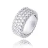 Europa y Estados Unidos explosiones transfronterizas Amazon tres filas de anillo de diamantes lleno de circonitas hip hop super flash accesorios de anillo de pareja